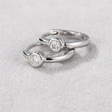 925 Silver Moissanite Huggie Hoop Earrings