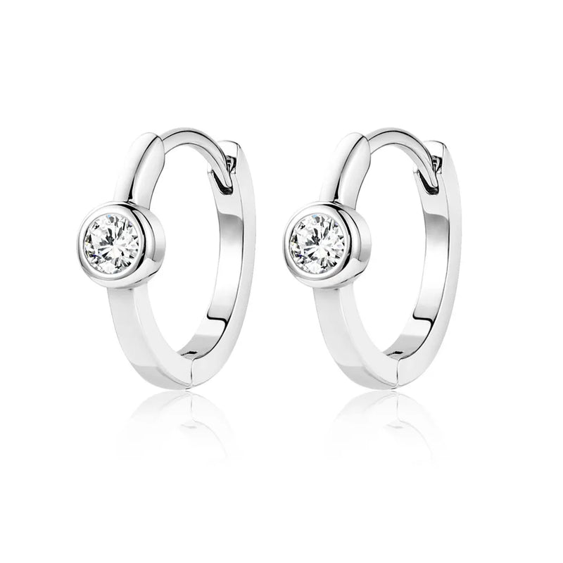 925 Silver Moissanite Huggie Hoop Earrings