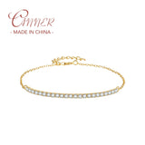 925 Silver Zircon Adjustable Chain Bracelet for Women