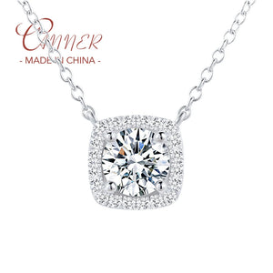 925 Silver Square Moissanita Necklace D Moissanite Pendant