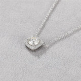 925 Silver Square Moissanita Necklace D Moissanite Pendant