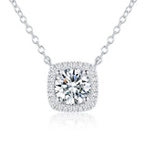 925 Silver Square Moissanita Necklace D Moissanite Pendant