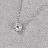 925 Silver Square Moissanita Necklace D Moissanite Pendant