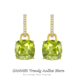 925 Silver Square Drop Earrings Bridal Wedding Jewelry Dangle