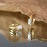 925 Silver Zirconia Circle Small Hoops Earrings Anti-allergic Ear Buckle