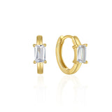 925 Silver Zirconia Circle Small Hoops Earrings Anti-allergic Ear Buckle