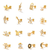925 Silver CZ Dazzling Cartilage Stud Earrings for Women
