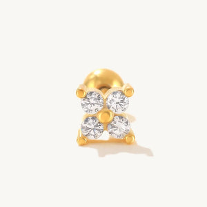 925 Silver CZ Dazzling Cartilage Stud Earrings for Women