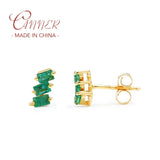 925 Silver Stud Earrings Asymmetrical Zircon Mini Earring For Women