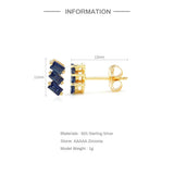 925 Silver Stud Earrings Asymmetrical Zircon Mini Earring For Women