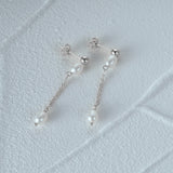 925 Silver Stud Earrings Baroque Pearl Drop Earrings