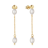 925 Silver Stud Earrings Baroque Pearl Drop Earrings