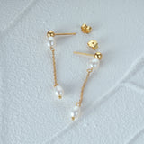 925 Silver Stud Earrings Baroque Pearl Drop Earrings