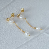 925 Silver Stud Earrings Baroque Pearl Drop Earrings