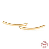 925 Silver Stud Earrings Long Line Minimalist Ear Piercing Jewelry