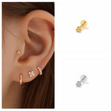925 Silver CZ Labret Lip Ring Cartilage Earring