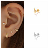 925 Silver CZ Labret Lip Ring Cartilage Earring
