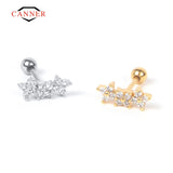 925 Silver Stud Earrings Horse Eye Zircon Piercing Ear Bone Earrings