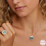 925 Silver Pearl Zircon Pendant Necklace for Women