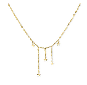 925 Silver Star Pendant Necklace Multilayer Chain