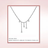925 Silver Star Pendant Necklace Multilayer Chain
