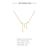 925 Silver Star Pendant Necklace Multilayer Chain