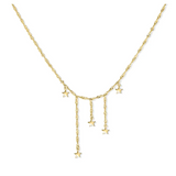 925 Silver Star Pendant Necklace Multilayer Chain