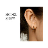925 Silver Small Circle Hoops Earrings Anti-allergic Ear Buckle Women Jewelry