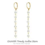 925 Silver Pearl Dangle Earrings Wedding Jewelry