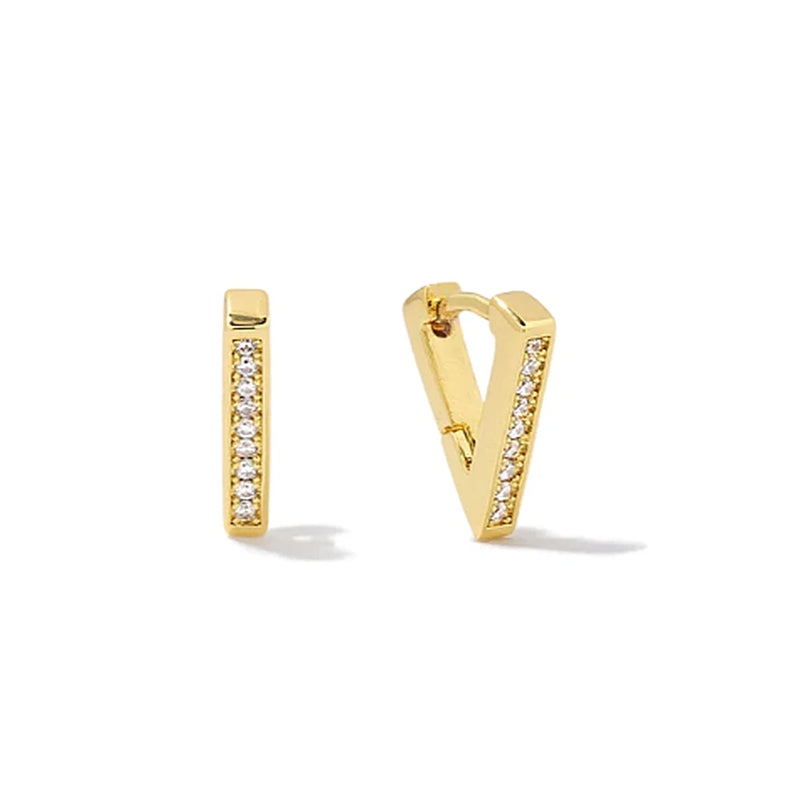 925 Silver Triangle Earrings Ladies Cartilage Wedding Party Jewelry