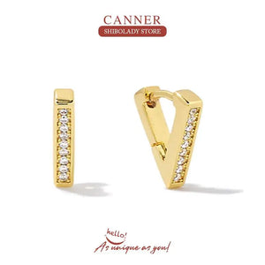925 Silver Triangle Earrings Ladies Cartilage Wedding Party Jewelry