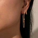 925 Silver Triangle Earrings Ladies Cartilage Wedding Party Jewelry