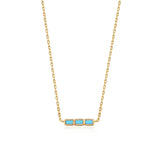 925 Silver Turquoise Square Pendant Necklace For Women