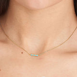 925 Silver Turquoise Square Pendant Necklace For Women