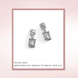 925 Silver WhiteSea Zircon Stud Earrings Wedding Jewelry