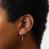 925 Sterling Silver Vintage Dagger Hoop Earrings