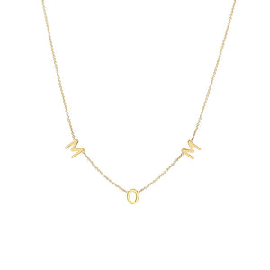 925 Silver Vintage Mom Letters Necklace For Women Mom Baby Pendant