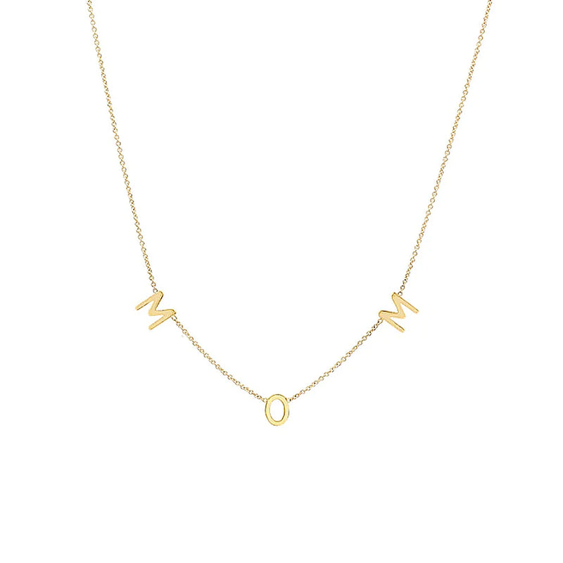 925 Silver Vintage Mom Letters Necklace For Women Mom Baby Pendant