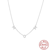 925 Silver Vintage Mom Letters Necklace For Women Mom Baby Pendant
