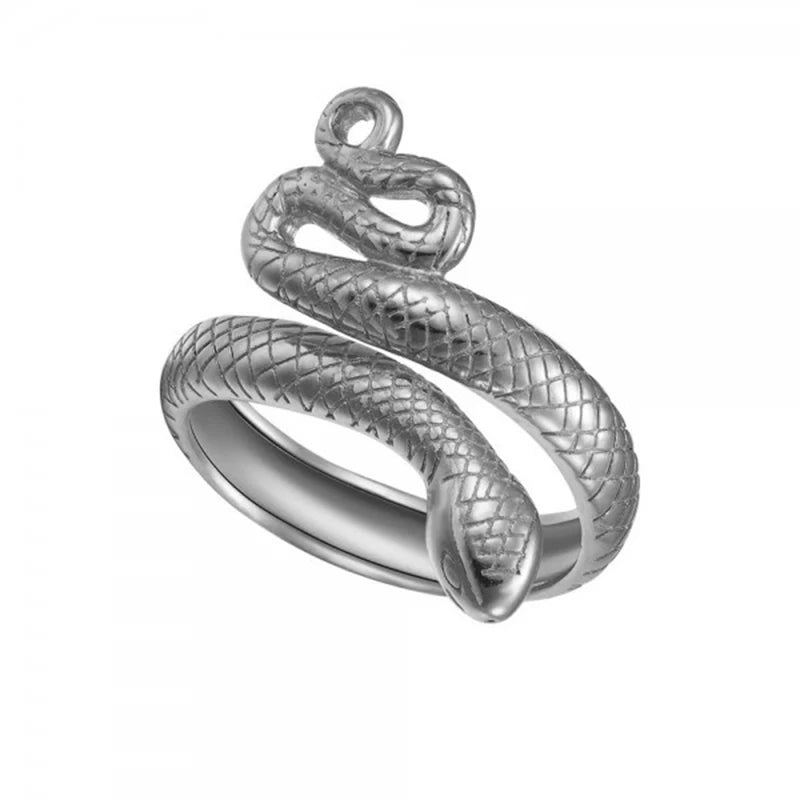 925 Silver Vintage Open Snake Ring Women Punk Party Engagement Wedding Jewelry