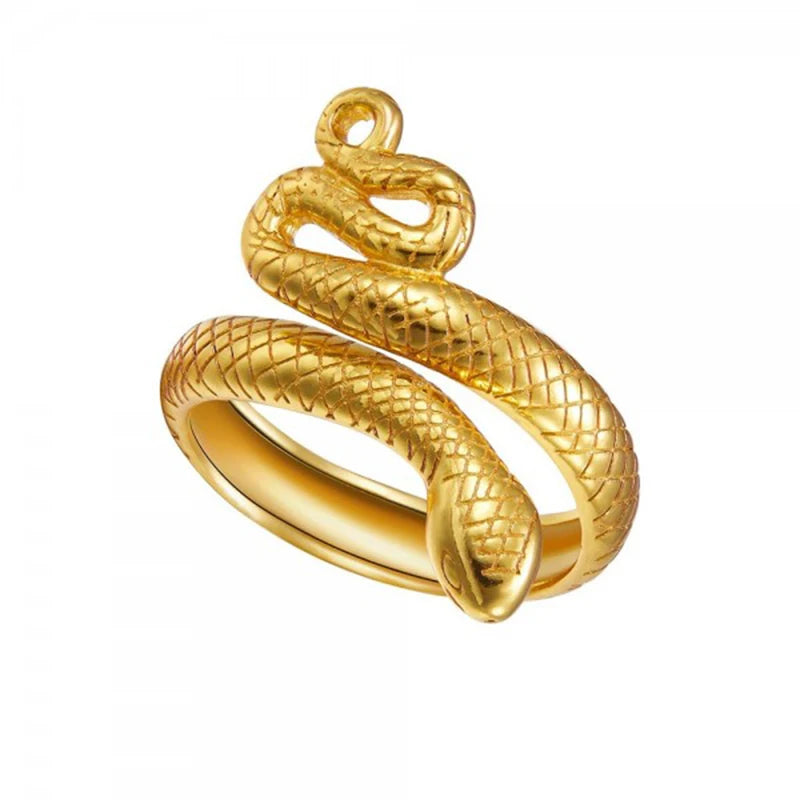 925 Silver Vintage Open Snake Ring Women Punk Party Engagement Wedding Jewelry