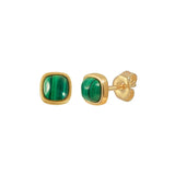 925 Silver Malachite Stud Earrings Women's Jewelry Gift