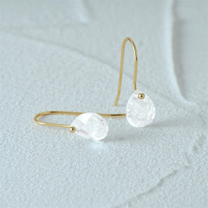 925 Silver Water Drop Solitaire Earrings Minimalism Ins Fine Jewelry