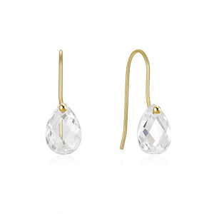 925 Silver Water Drop Solitaire Earrings Minimalism Ins Fine Jewelry