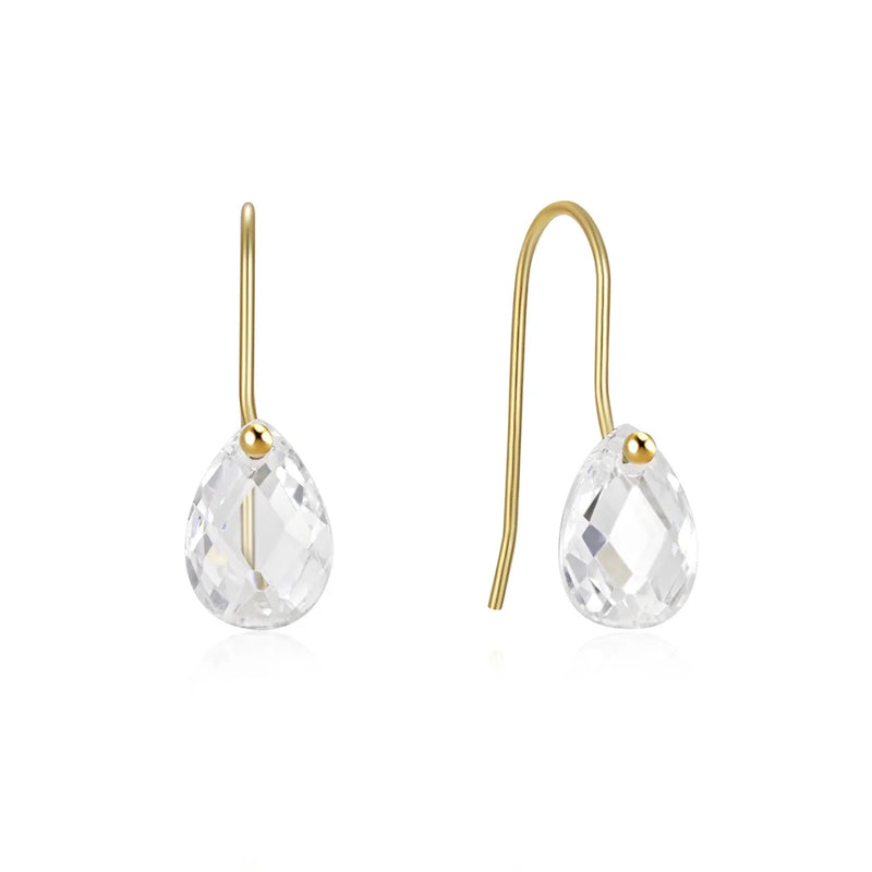 925 Silver Water Drop Solitaire Earrings Minimalism Ins Fine Jewelry