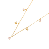 925 Silver Water Drop Star Clavicle Necklace for Women