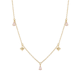 925 Silver Water Drop Star Clavicle Necklace for Women