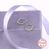 925 Silver CZ Hoop Earrings Zircon Simplicity Huggie Earrings