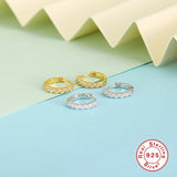 925 Silver CZ Hoop Earrings Zircon Simplicity Huggie Earrings