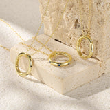 925 Silver CZ Circle Pendant Necklace for Women